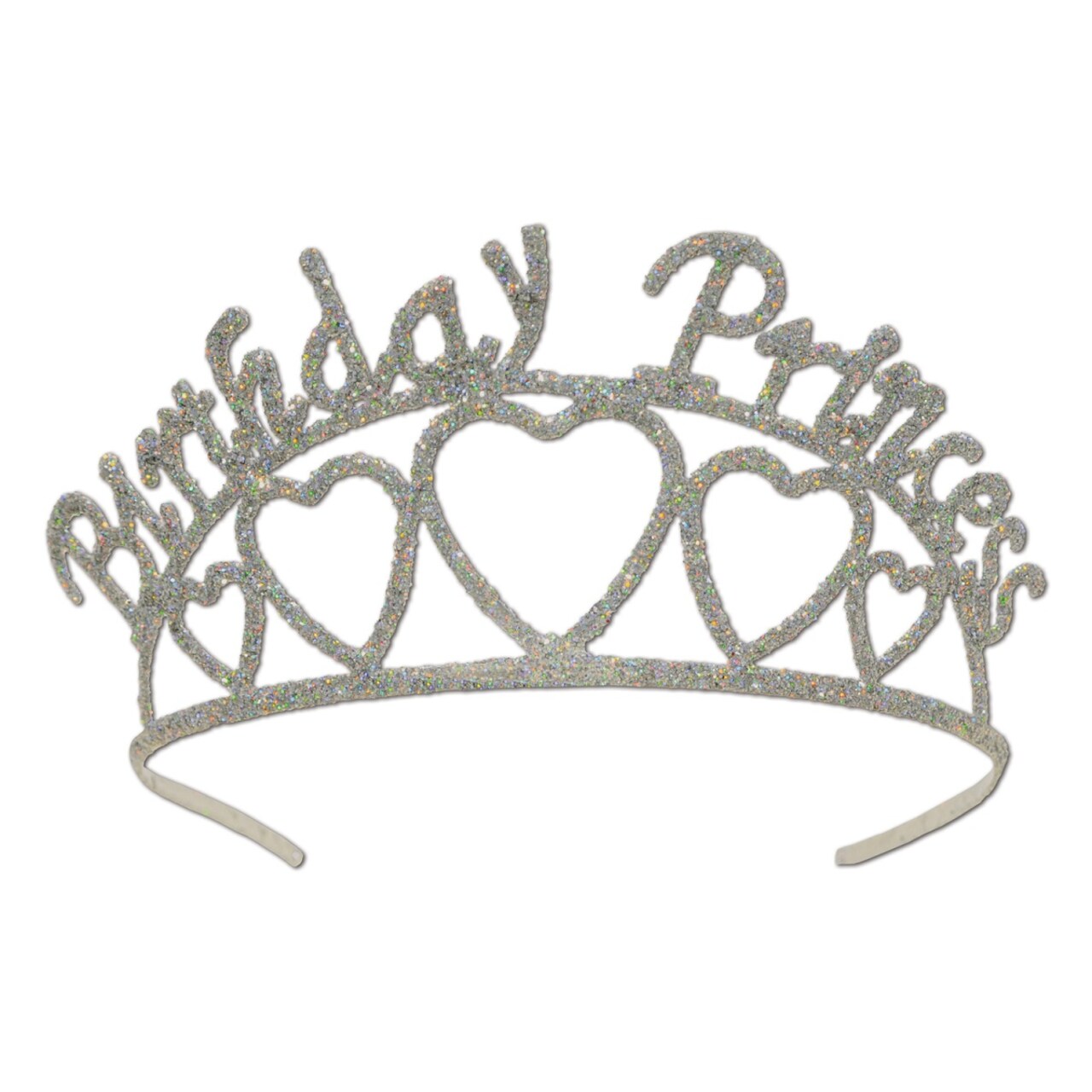 Party Central Club Pack of 6 Glittered 'Birthday Princess' Women Adult Tiara Costume Accessories - One Size